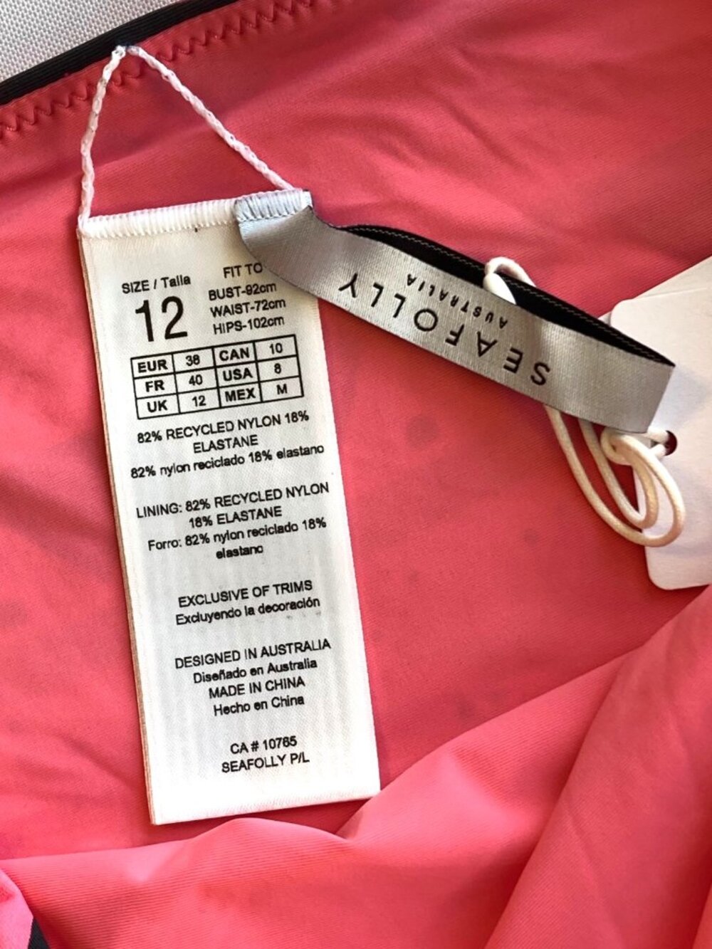 Seafolly Atlantis High Waisted Swim Bikini Bottom Womens US 8 Paradise Pink NWT - Picture 6 of 10